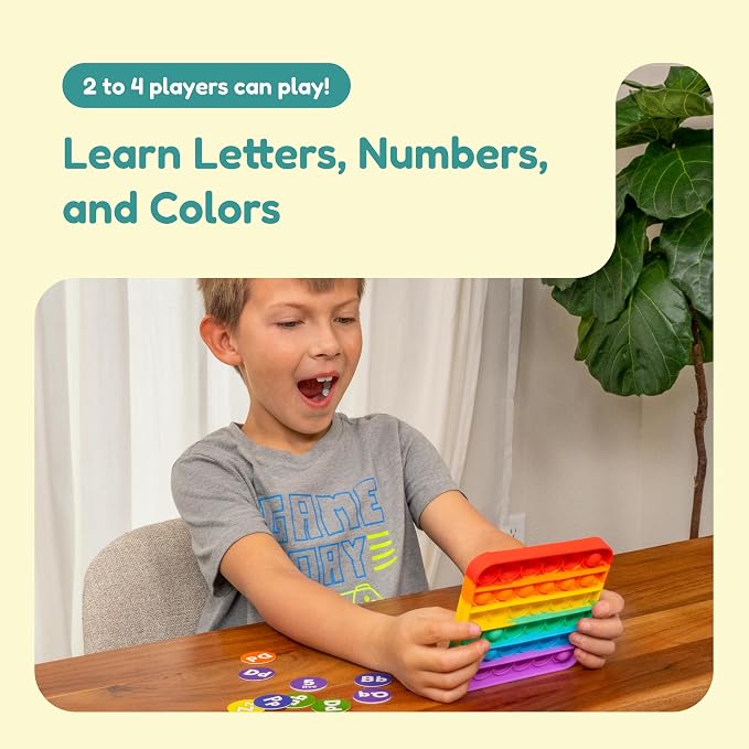 The Fidget Game ABC Bingo, Games for Kids - 2-6 Players 3+ Years | Six Educational Alphabet Bingo Popping Mats for Preschool, Toddlers, Kindergarten - Learning Activities