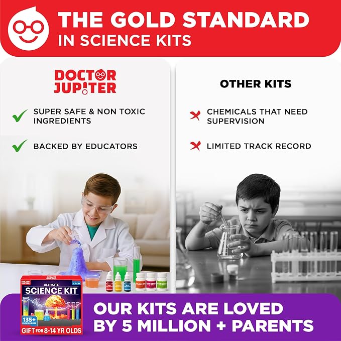 Doctor Jupiter Ultimate Science Experiments Kit for Kids Ages 8+ | Science Kits for Kids Ages 8-12, 135+ Experiments, Birthday Gift for Boys & Girls Ages 9,10,14, Learning & Educational Toy