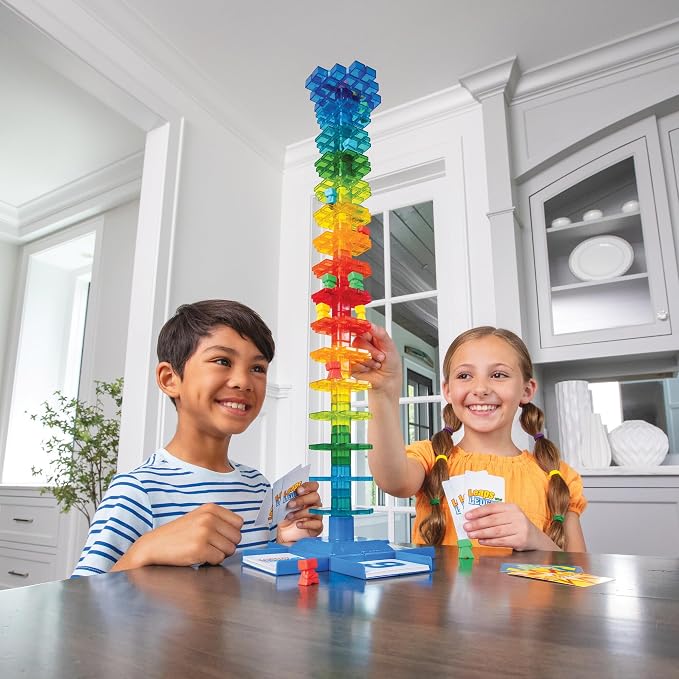 MindWare Leaps and Ledges Strategy Game - Ages 8+ - Fun Party Game and Family Game Night Activity for Kids, Teens, and Adults - 2 to 4 Players | A fast, replayable board game for 2-4 players. Includes 15 colorful platforms and 72 playing cards. Ages 8+.