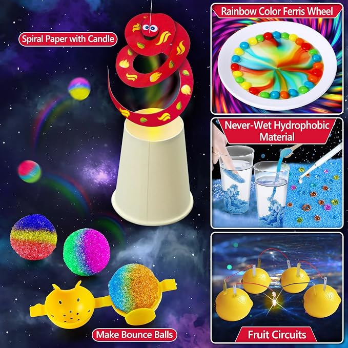 UNGLINGA 210 Experiments Science Kit for Kids Chemistry Set S.T.E.M Toy | Boys Girls Birthday Toys Gifts Idea, Volcano, Growing Crystals,Educational Project