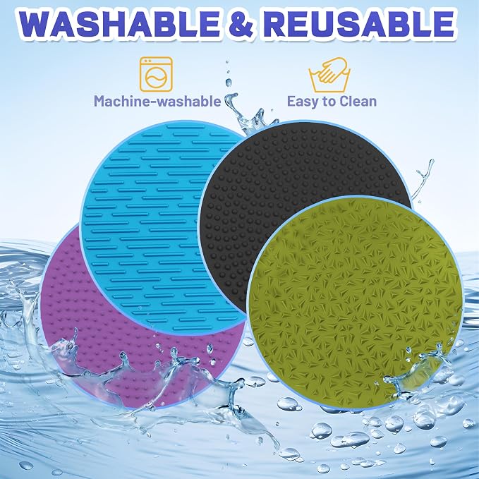4PC Sensory Wall Fidget Toys for Toddler Baby 1-3 Classroom Must Have Sensory Mats for Kid Autism ADHD Quiet Silicone Tactile Pad Desk Toys Calm Down Item Mini Floor Tiles Fidget Autistic Special Need