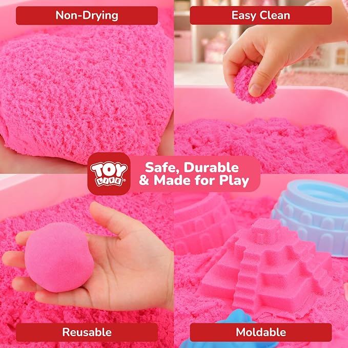 TOY Life Unicorn Sensory Bin, Magic Sand Play Kit for Girls, Ages 3+ | 2.6 lbs soft moldable material, sandbox toy, castle building set, summer family fun, supports fine motor skills