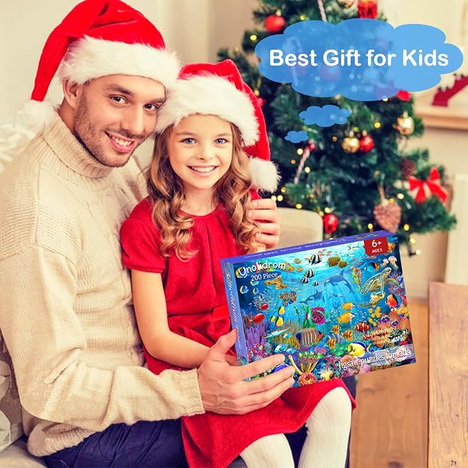 Puzzles for Kids Ages 6-8 8-10 Year Old - 200 Pieces Ocean Underwater World | Educational Learning Toys Puzzles for Kids Ages 10-12, Gift for Boys and Girls, Home Decor