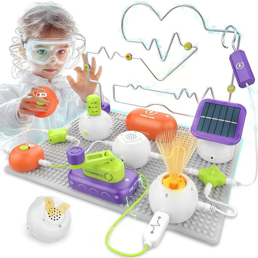 Science Kits for Kids - STEM Kits for Kids, Electronics Exploration Kit, Over 150 Projects, 14 Circuit Parts, STEM Educational Toy Gifts for Kid Boys Girls Ages 3 4 5 6 7 8 9 10 11 12 | Over 150 Experiments, 14 Circuit Parts, Hands-On STEM Learning, Ed...