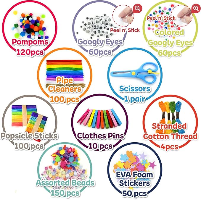 Olly Kids Craft Box, Arts & Crafts Supplies Set for Kids Ages 4-8
