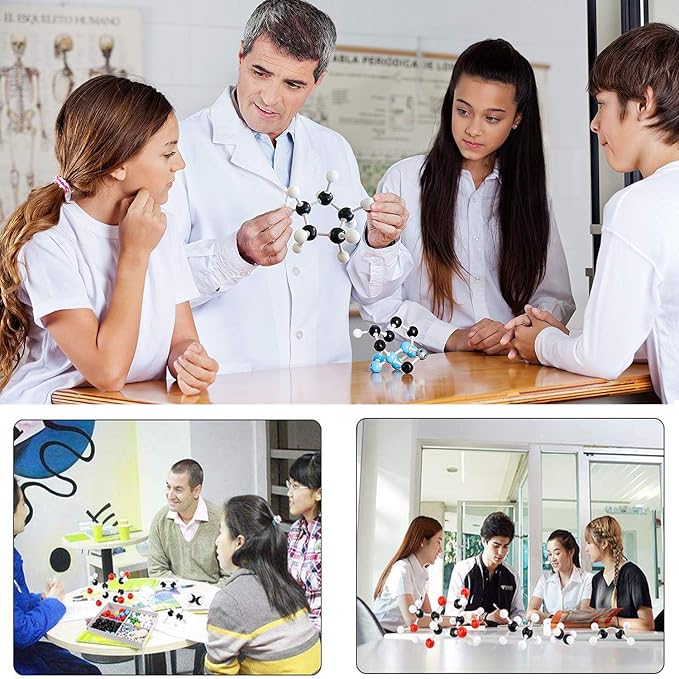 RELIANCER Molecular Model Kit,444PCS Organic Molecular Chemistry Set w/C60,Atoms,Bonds,Molecular Structures Building Kit for Chemistry Learning,STEM Science Kits for Teachers,Students,Young Scientists