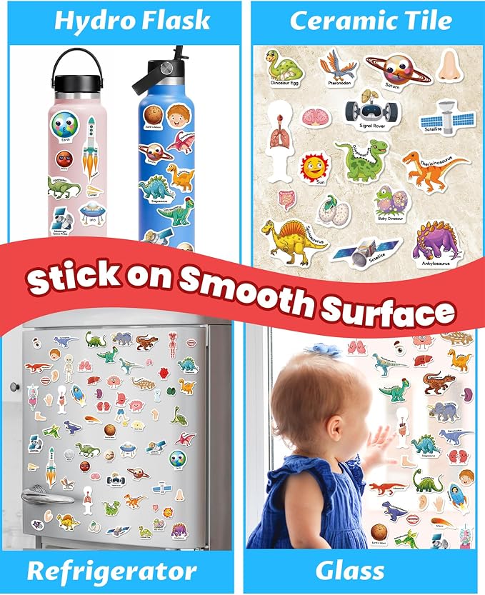 Walenced Reusable Sticker Book for Toddlers, Stickers for Kids, Toddler Toy | Toddler Craft Activities, Toddler Travel Toys, Boy Girl Birthday Gifts, Airplane Travel & Road Trip Essentials Kids