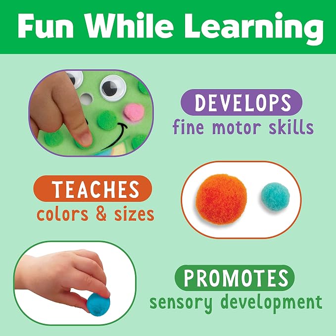 Creativity for Kids Pom Pom Pictures: Dinosaurs - Toddler Learning Toys, Sensory Play (Ages 3+)