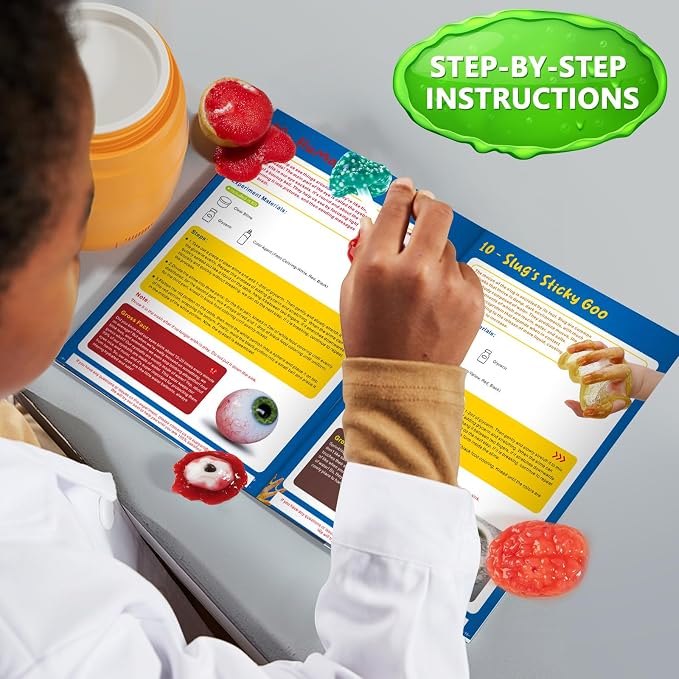 75+ Gross Science Kit for Boys, Science Slime Kit | Christmas Birthday Gift Ideas for Kids 8-10-12, Chemistry Set with Brain Dissection, Poop Experiment, STEM Toys