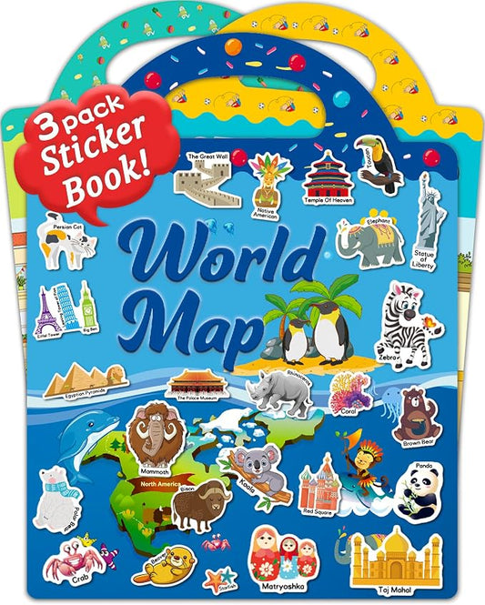 Benresive Reusable Sticker Book for Toddlers, Stickers for Kids, Travel Toy | Toddler Toys, Boys Girls Birthday Gifts, Airplane & Road Trip Essentials Kids, No Mess Waterproof Toddler Crafts Activities