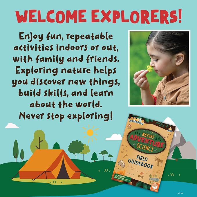 MindWare Junior Science Academy Nature Adventure Science Kit | Hands-on experiments kids set up and run themselves. Includes binoculars and scavenger hunt board. Ages 4+.
