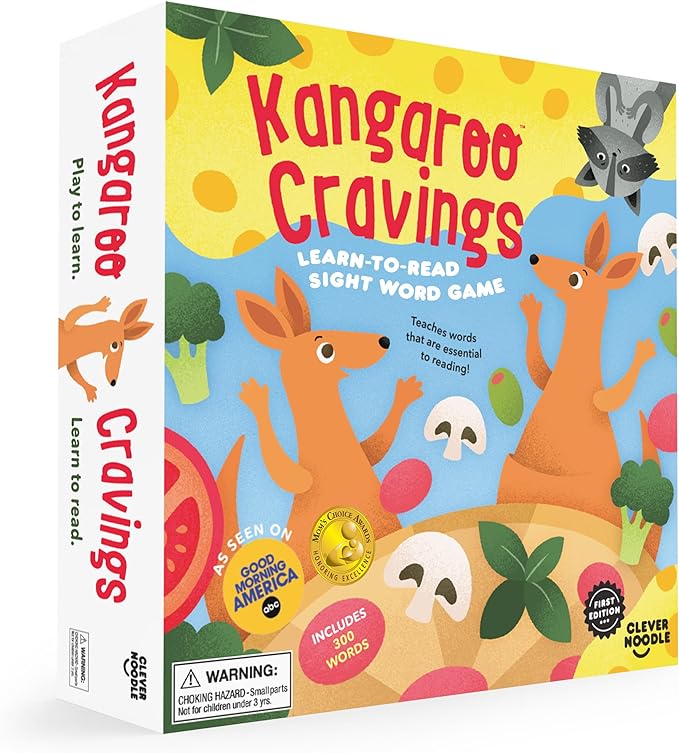 Kangaroo Cravings Learn to Read 300 High-Frequency Sight Words Board Game - Fun Learning Resource & Word Game for Kids Ages 4-9 - Parent & Teacher Must Haves for Preschool, Kindergarten, 1st-3rd Grade