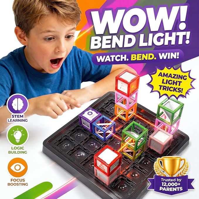2026 New Laser Maze Reasoning Game, STEM Toys for Boys Ages 8-13 | Laser Maze Game, Science STEM Kits for Ages 8-14, Board Games for Kids 8-12, Games for 10 Year Old Boys Gifts for 10 Year Old