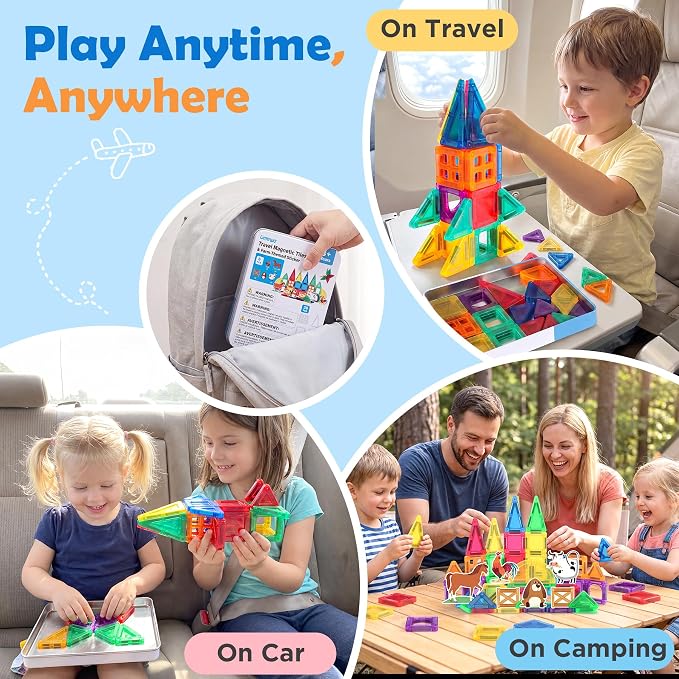 URMYWO Magnetic Building Tiles, Magnetic 3D Blocks Construction Playboards | 36 Pcs, STEM Creative Educational Toys for Kids Ages 4-8, Preschool Kindergarten Game, Farm Theme, Boy Girl Birthday Gifts