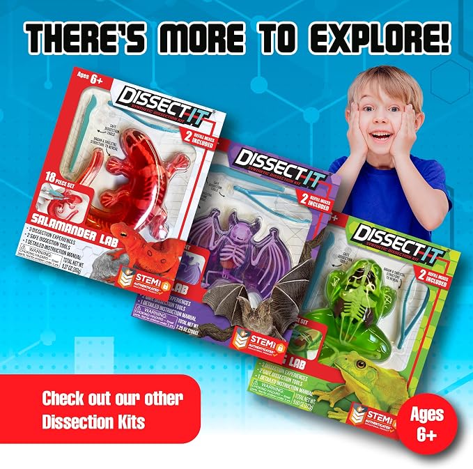 Top Secret Toys Dissect-It Mini Labs Piranha Lab Dissection Kit for Kids, Realistic Synthetic Kids Science Kit - On, Biology and Animal Anatomy, STEM Toy, Ages 6+