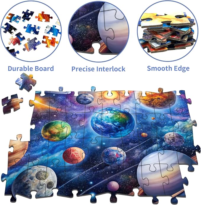Puzzles for Kids Ages 6-8 8-10 Year Old, Solar System Planets 200 Pieces | Jigsaw Puzzles for Kids Ages 10-12, Learning Educational Toys for Boys and Girls Ages 6 7 8 9 10 11 12 Year Old