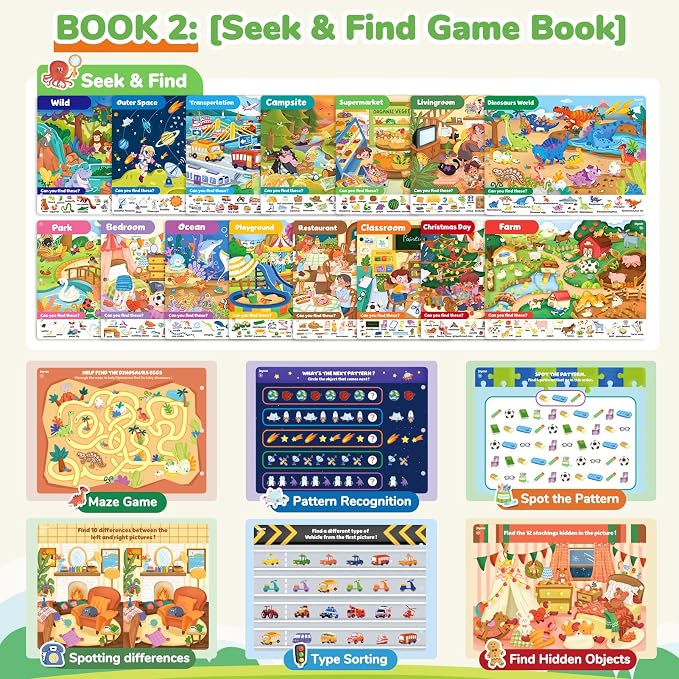 JoyCat Preschool Learning Activities Set (2-Pack) for Toddlers & Kids 3-5 | Letters & Numbers Handwriting Practice Tracing Workbooks for Toddlers & Kids, Birthday Gifts for Girls and Boys Ages 3-5