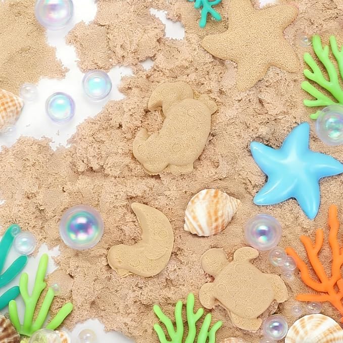 FURWEY Play Sand,19.4lbs Natural Brown Sensory Sand,Kids Shaping Molding | Suitable for Children Shaping, Squeezing and Molding, Natural Brown Sensory Play Sand, Without Molds