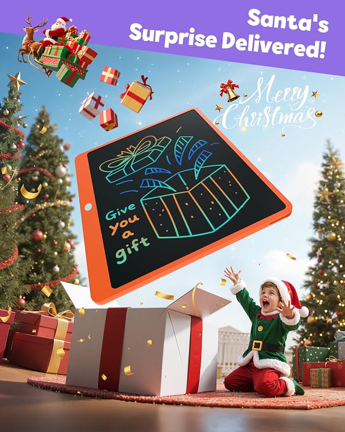 LCD Writing Tablet for Adults, Large Doodle Board, 16 Inch Colorful Drawing Tablet Writing Pad, Toddler Toys for 3 4 5 6 7 8 9 Year Old Girls Boys Teen, Birthday Gifts for Kids (Orange)