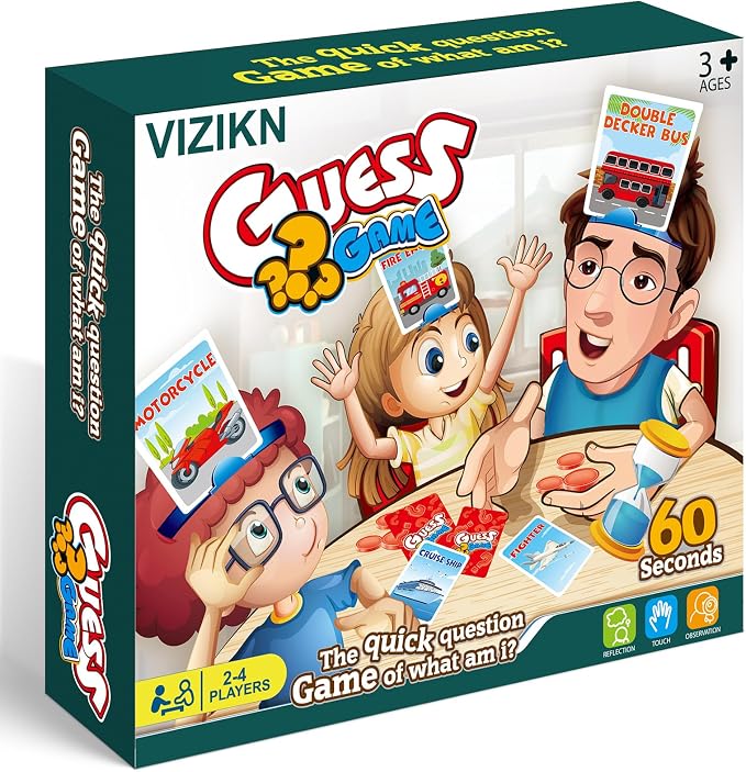 Headbands Game for Kids – Guessing Board Game to Boost Vocabulary | Critical Thinking, and Social Skills – Quick Question Family Game Night for 2–4 Players – Travel-Friendly Fun (Vehicle Theme)