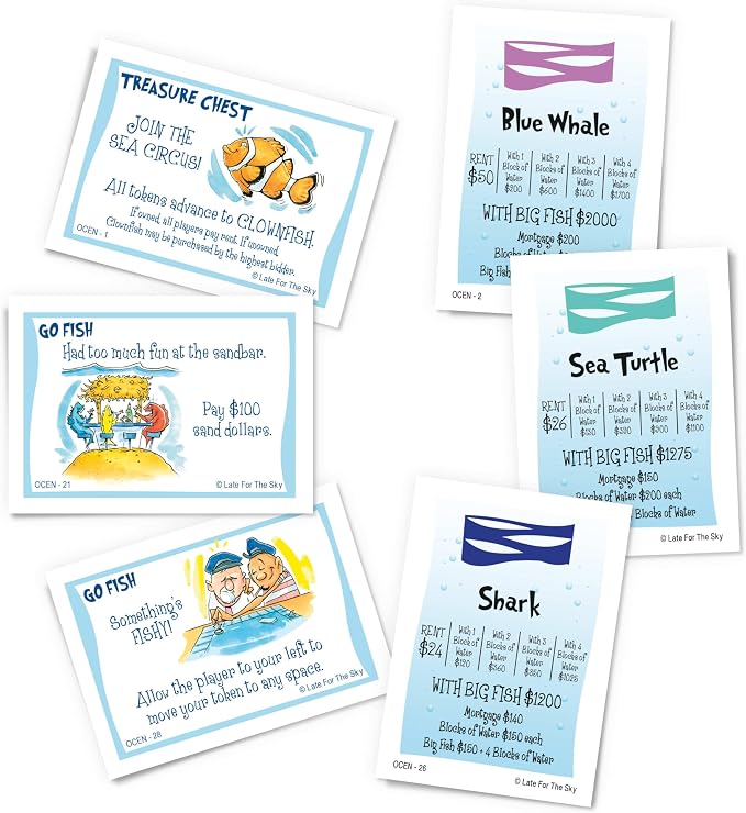 Late for the Sky Ocean-Opoly Board Game – Family Strategy and Educational Marine Life Adventure, Property Trading Fun for Kids & Adults, Ages 8+, 2–6 Players