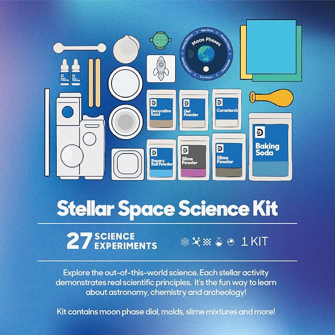 Discovery Stellar Space Science Kit for Kids| 30 Science Experiments| Build a Telescope, Galaxy Slime, Grow Moon Rocks| STEM Astronomy Chemistry Activity Set| Educational Learning Toy| Gift Ages 8+