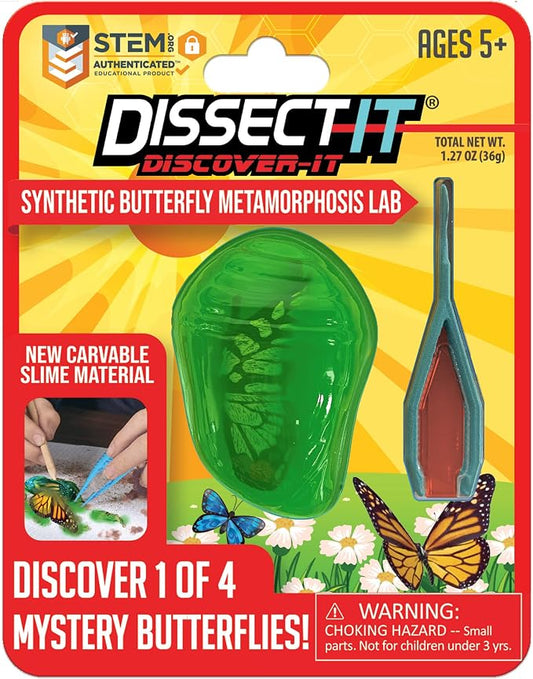 Discover it Butterfly, Science Lab Kit, STEM Toys for Kids, Ages 5+ | Butterfly Life Cycle: Open a synthetic chrysalis to discover butterfly stages while learning about metamorphosis and STEM