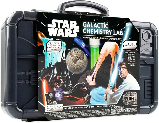 STAR WARS Galactic Chemistry Lab, Science Kit for Kids with 8 Easy Experiments and Reactions, Including DIY Lightsaber, Slime & Earth Science, Toys, Chemistry Set, Gifts for 6 Year Old Boys