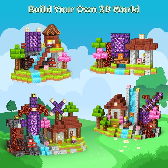 200PCS Magnetic Blocks Magnet Building Cubes Birthday Gifts for Kids | 0.8in Magnetic Cubes, STEM Learning Magnet Toy, Building Toys for Kids Ages 3+, Christmas Holiday Gifts for Boys and Girls