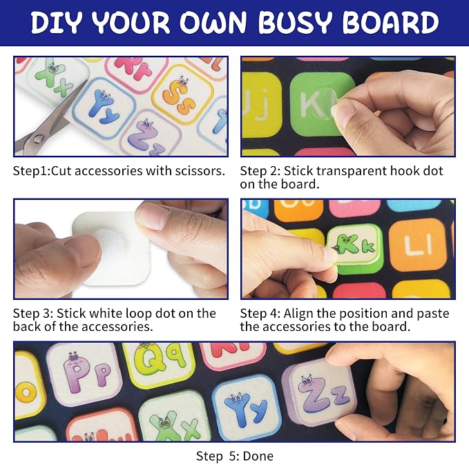 LearnToy Montessori Busy Board for Girls 3 4 5 Year | Sensory Toys for Toddlers 3-6, Ideal for Travel and Preschool - ABCs, 123s, Colors, Animals, Weather, Birthday Gifts-DE