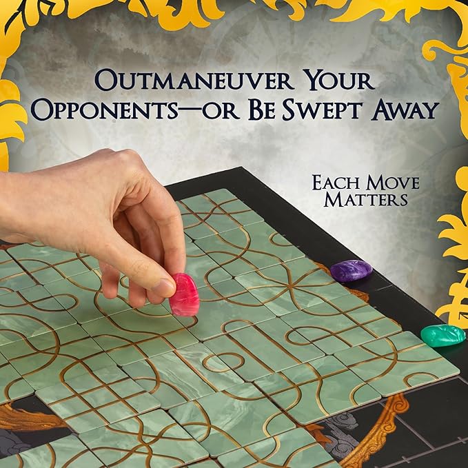 Tsuro 20th Anniversary Edition, Award Winning Tile Laying Strategy Game | Enhanced Path Tiles, 8 Upgraded Dragon Pawns, Exclusive Storage Bag, 15 - 30 Minutes, For 2-8 Players Ages 8+
