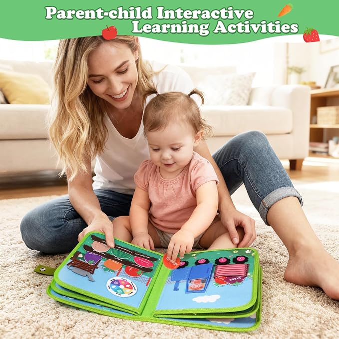 Farm Busy Book for Toddlers 1-3, Montessori Toys Gift for Boys Girls | Educational Learning Toys for 1+ Year Old, Busy Board Quiet Activity Book Toddler Travel Toy