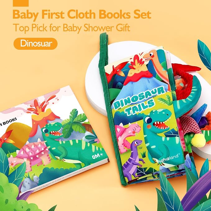 hahaland Baby Books 0-6-12 Months,Infant Tummy Time Sensory Toys | Touch Feel Book Gifts for Boy Girl 0-3 Month Learning Toy Baby Birthday Easter Basket Stuffers 1PCS