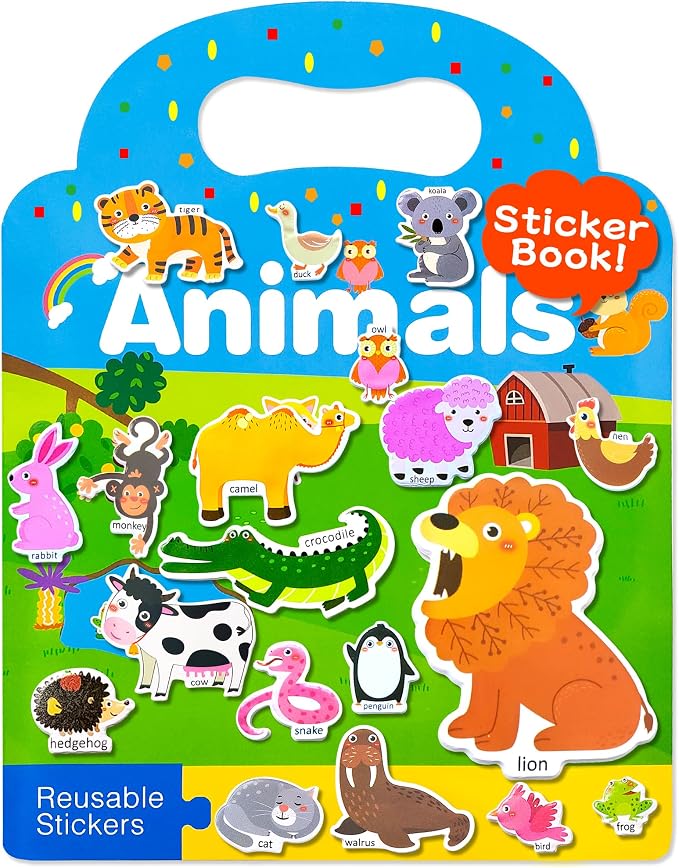 Benresive Reusable Sticker Book for Toddlers, Stickers for Kids, Travel Toy | Toddler Toys, Boys Girls Birthday Gifts, Airplane & Road Trip Essentials Kids, No Mess Waterproof Toddler Crafts Activities