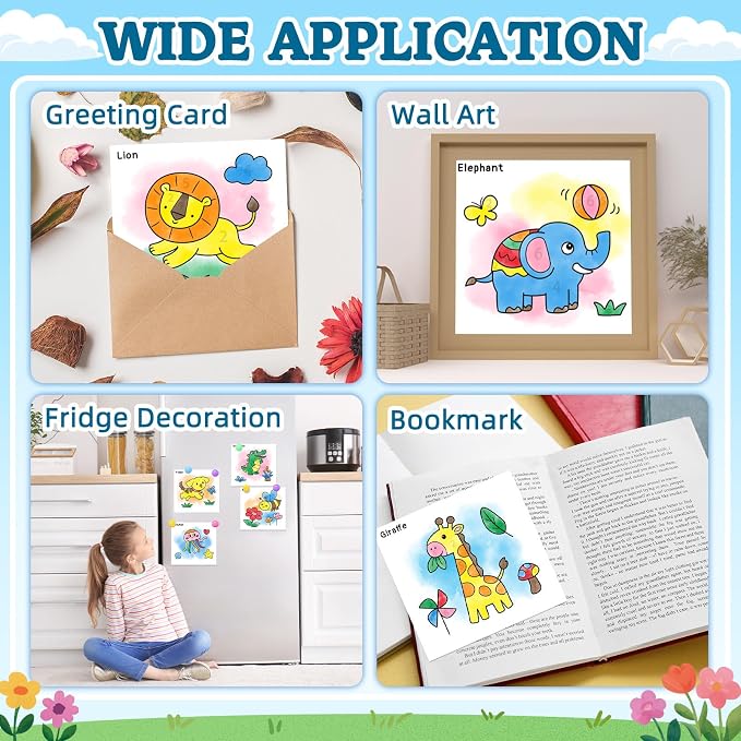 SOCOLER Paint with Water Coloring Books for Toddlers,Animal Theme Mess Free Watercolor Painting Papers for Kids Water Color Paint Kit Art Craft Gift for Ages 1-3, 4-8