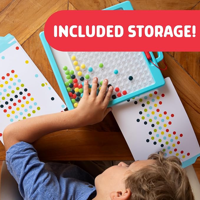 Chuckle & Roar Dot Art Designer, Magnetic Drawing Board, Mess Free, 3+ | Screen-Free Creative Play, Magnetic Bead Play, 50 Guided Activities, Road Trip Activities for Kids, Open-Ended Dot Art