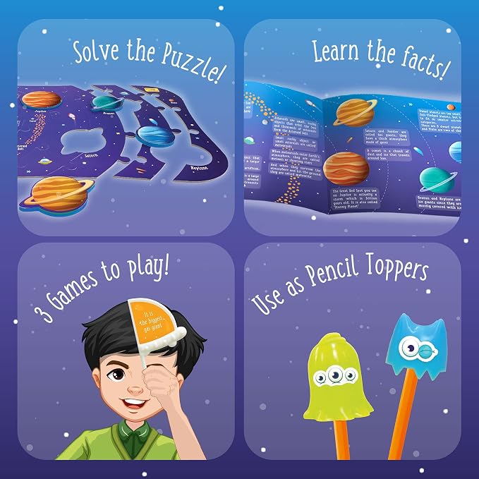 Imagimake Mapology - Solar System Jigsaw Puzzle for Kids Ages 4+ | Educational STEM Toy, 72 Space Facts, Learn About Space & Planets, Back to School Gift for Boys Ages 4,5,6,7,8 Years Old