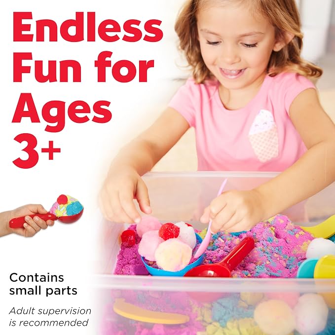Creativity for Kids Sensory Bin: Ice Cream Shop Playset - Toddler Learning Toys for Kids Ages 3-4+, Pretend Play Ice Cream Set, Kids Gifts for Girls and Boys
