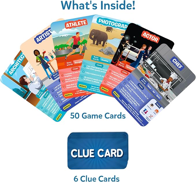 Skillmatics Guess in 10 Card Game – Professions, Gift for Boys & Girls | Educational Trivia Cards, Family Game Night, Travel Toy, Board Game, Screen-Free Fun, Kids Ages 6, 7, 8, 9 and Up