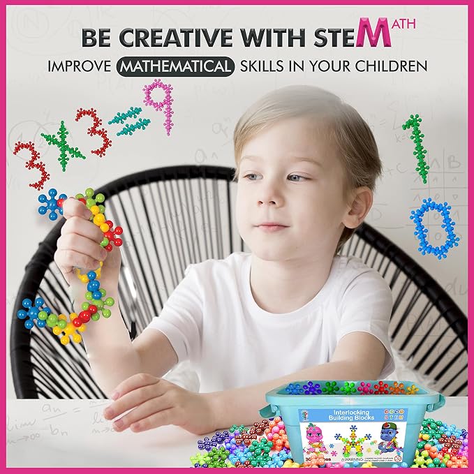 Curious 2 Learn 300pcs Pastel Building Blocks STEM Toy – Montessori Interlocking Discs Set for Kids 3+ | Educational Construction Set | Creative Gift for Girls & Boys | Safe, Durable & Colorful