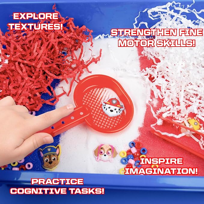 Official Paw Patrol Seek & Find Sensory Bin, Ready-to-Use Sensory Toys, Sensory Bin for Kids with Lid, Play Sand, Scoops & Tongs, Sensory Toys for Toddlers 3-4