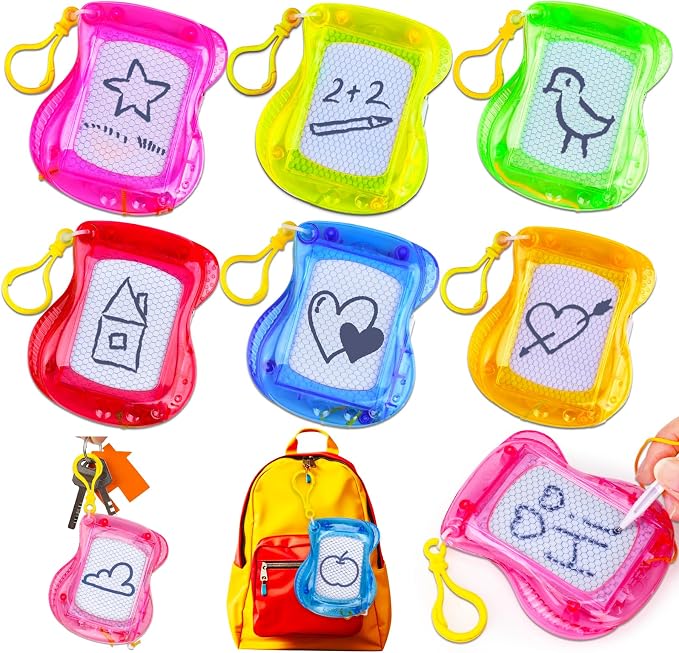 16PCS Mini Magnetic Drawing Board Party Favors Bulk for Kids 4-8 8-12 Birthday Goodie Treat Bag Stuffers Classroom Treasure Chest Carnival Prizes Box Toys Pinata Fillers Back to School Student Gifts