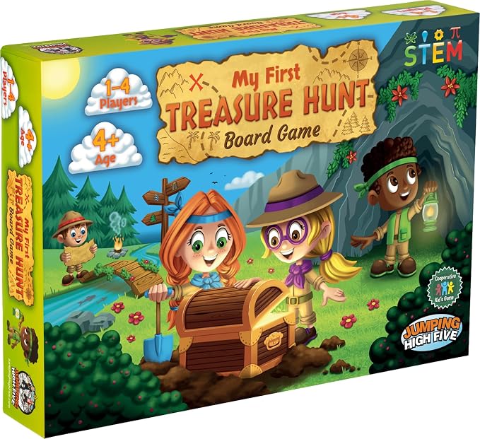 My First Treasure Hunt Cooperative Board Game for Kids Ages 4+, 1-4 Players | Cooperative treasure island adventure, kids work together to find buried treasure. Fun for the whole family.
