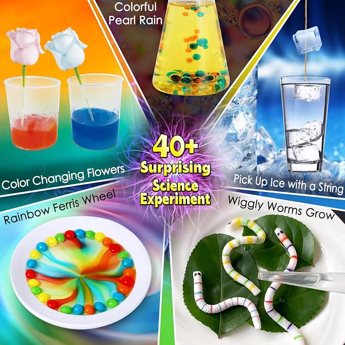 UNGLINGA 40+ Experiments Science Kit for Kids Chemistry Set STEM Toy | Reaction, Magic, Fun, Educational Toy Gift Idea, for Boys and Girls Birthday, Christmas, S.T.E.M Scientist Learing Toy