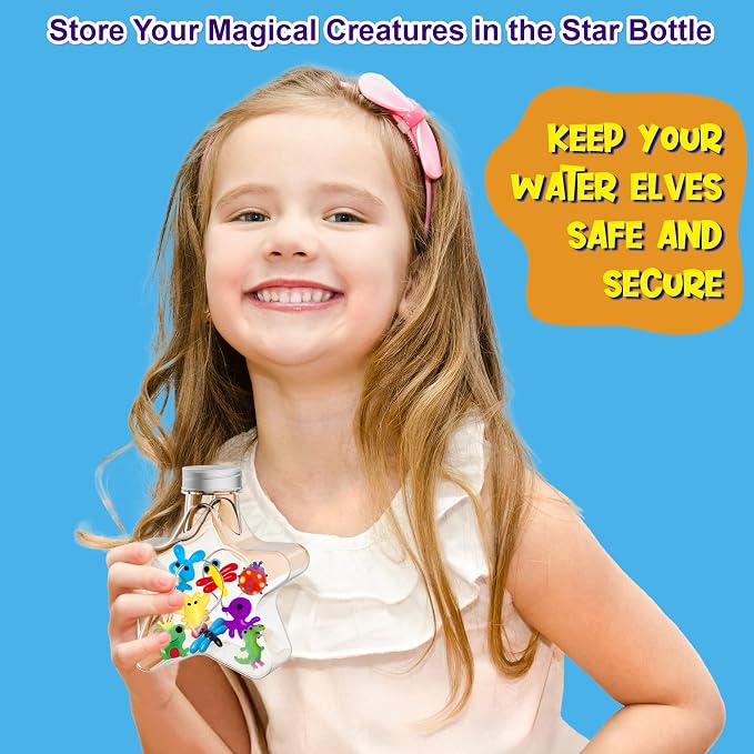 Kiditos Color-Changing Magic Water Elf Kit for Kids, DIY Craft Kit | 8 Gels & 10 Molds, Magic Aqua Fairy Water Gel Kit, STEM Science Activity, Party Favors & Birthday Gifts for Kids Ages 3+