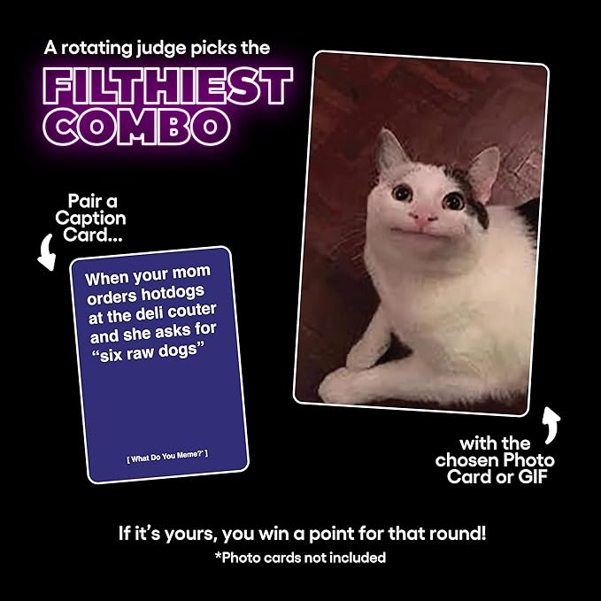 What Do You Meme? After Hours by Relatable, The Explicit Expansion Pack for Game Night, Board Games, Adult Games, and Party Games, Includes 100 Caption Cards to Play with Full-Sized Game