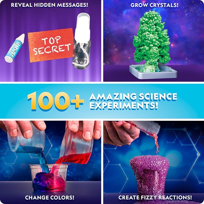 National Geographic Amazing Chemistry Set with 100+ Experiments Ages 8-12 | Crystal Growing, Chemical Reactions, STEM Projects, Hands-On Science Experiments, Science Kit, Birthday Gift
