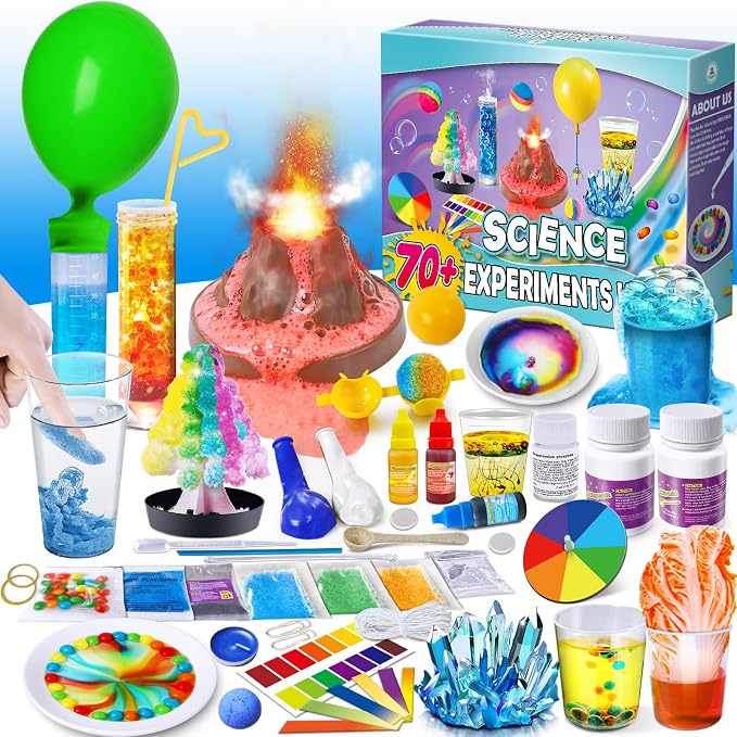 UNGLINGA 70+ Experiments Science Kit for Kids, Chemistry Set | Educational Toys Gifts Idea for Boys and Girls Birthday Christmas S.T.E.M Toy Project