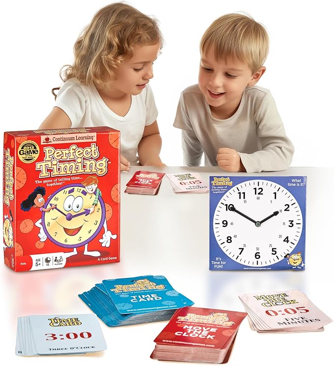Continuum Games Perfect Timing Game, Tell Time Cooperative Board | for Kids, Fun Educational Family Game to Learn How to Read a Clock