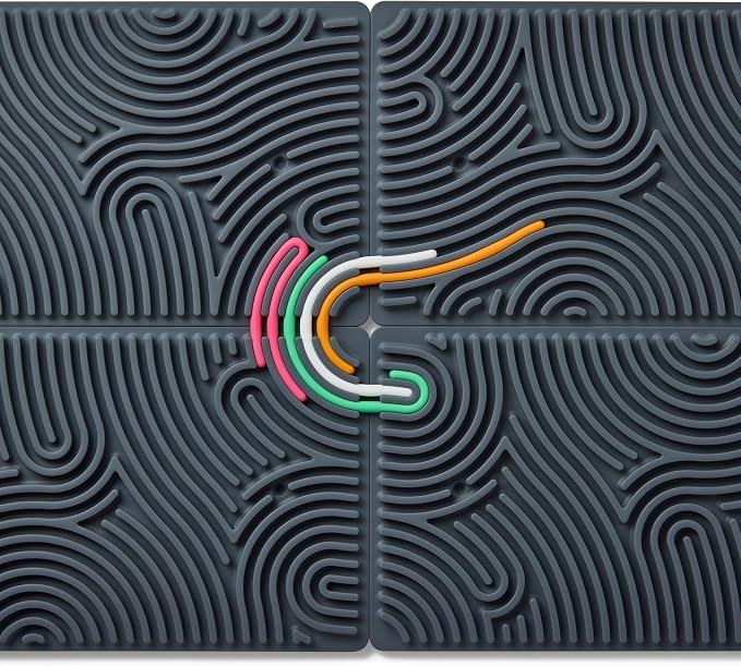 Pushpeel XL Sensory Activity Board – Expandable Silicone Fidget Toy for Stress, Anxiety, ADHD & Autism – Modular, Silent, No Mess - Granite